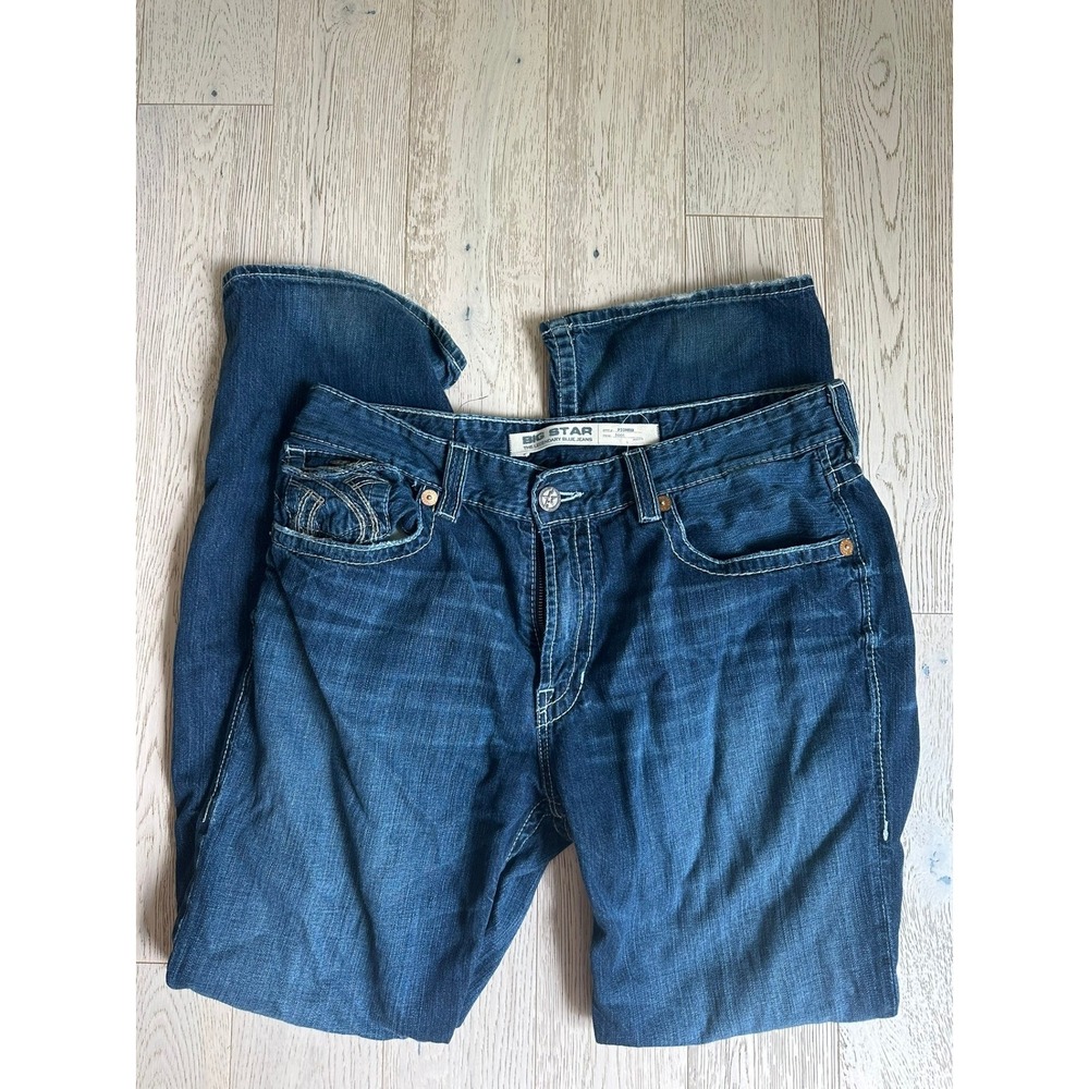 Vintage Big Star Pioneer Mens Straight Leg Jeans Medium Wash Embroidered 38L